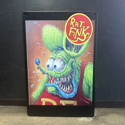 Rat Fink Kleines Retro-Blechschild aus Aluminium