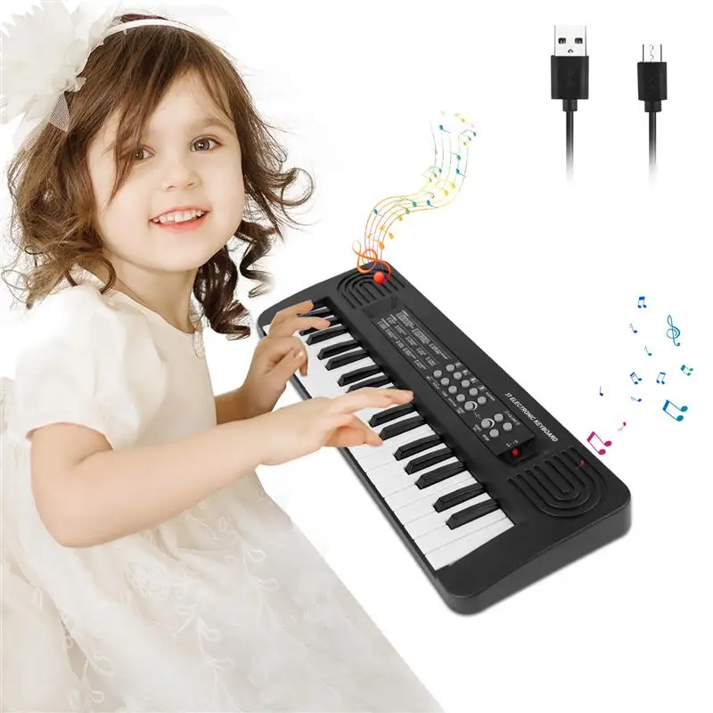 

37 Keys Digital Keyboard LED Electronic Battery Power Piano Children Boy Girl Musical Instrument Kid Piano Educational Toy Gifts