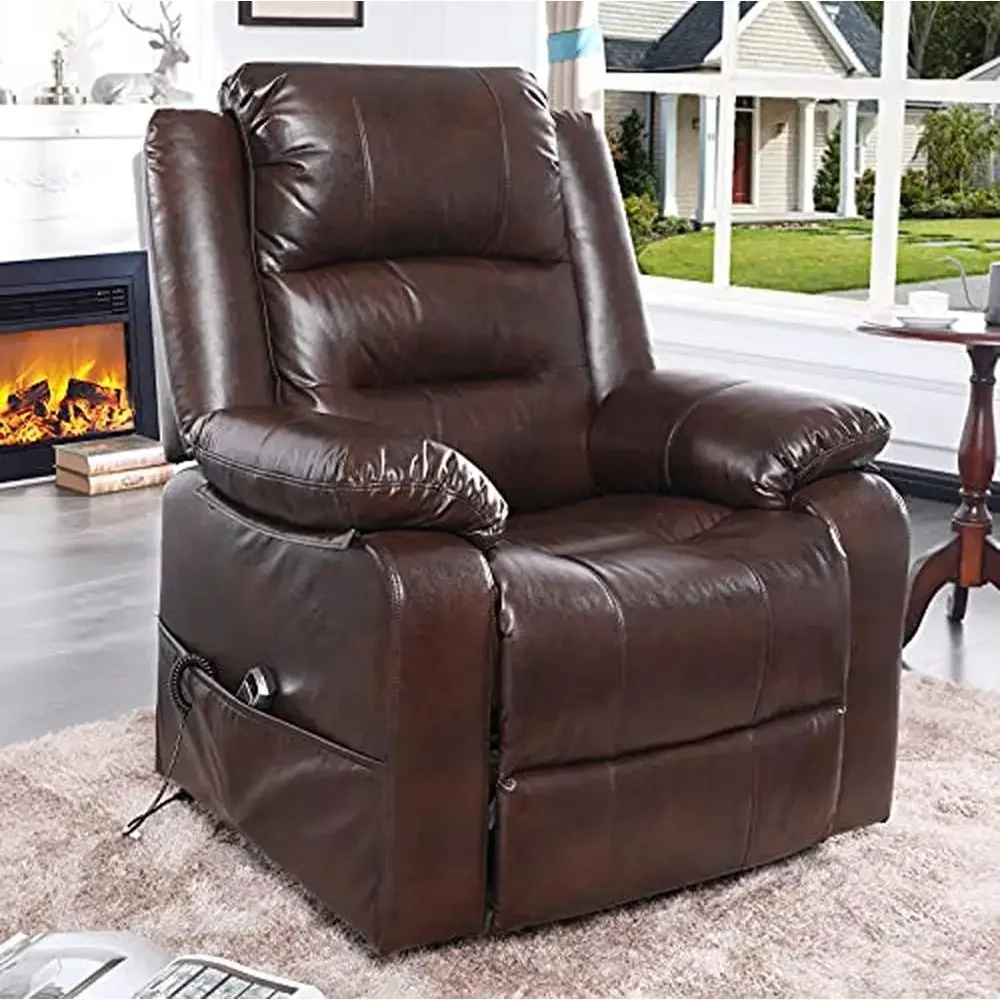 Infinite Position Power Lift Recliner Chair Air Leather Dual Motor Control Elderly Electric Recliner Comfort Memory Foam Seat