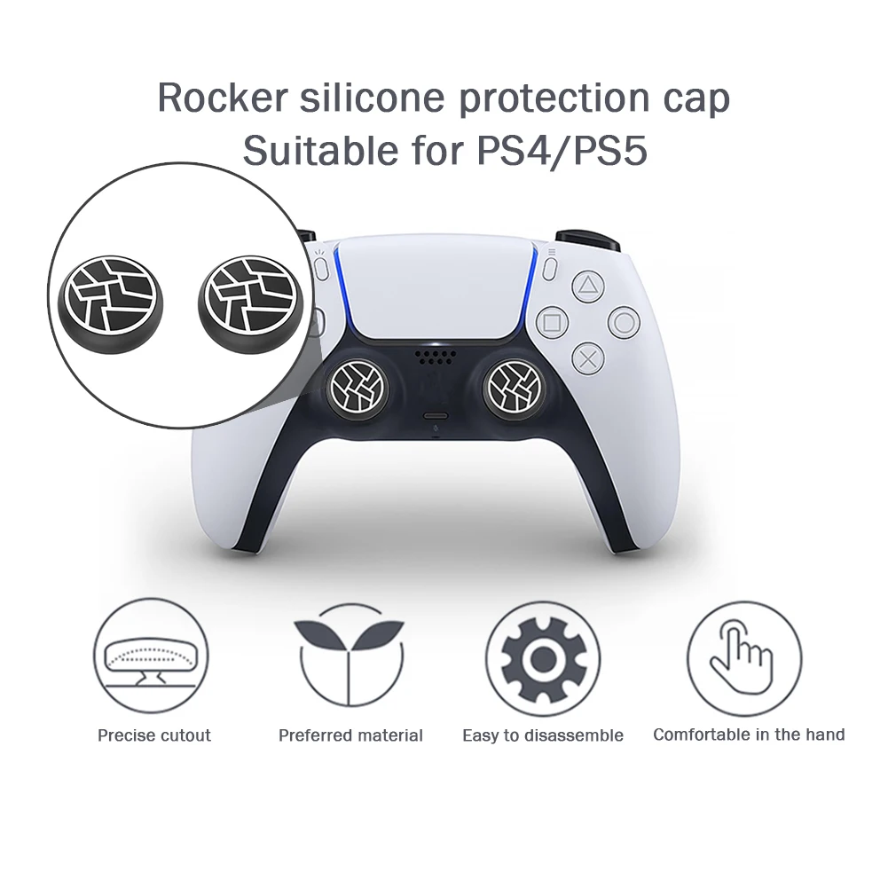 2Pc Joystick Stick Caps for PS5/PS4 Gaming Controller Replacement Parts Soft Thumb Sticks Grip Cover for Platstation 5 Accessory