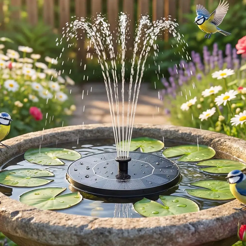 13/16/18cm Solarbetriebene Vogelbad-Springbrunnenpumpe Schwimmender Solar-Wasserbrunnen für Teich und Pool Wasserfallbrunnen Schwimmende Wasserpumpe – Detail 7