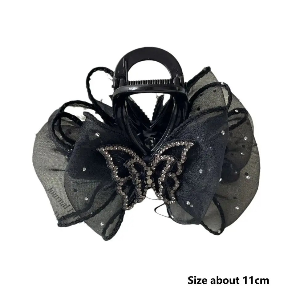 คลิปหนีบผมรูปผีเสื้อติดเพชรเต็มรูปดาวปิ่นปักผมรูปทรงตาข่ายสุดหรูหรากิ๊บหนีบผมเครื่องประดับผมสำหรับผู้หญิงแพนผม