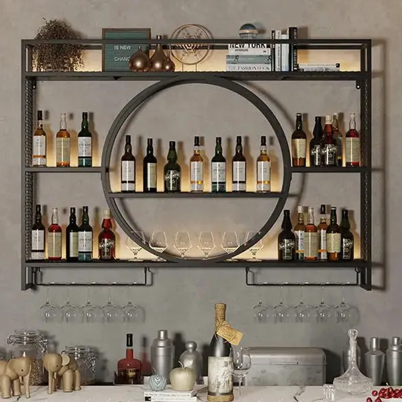 

Luxury Showcase Bar Cabinet Display Storage Wineglass Counter Floating Shelves Kitchen Barra Bar Mueble Modern Furniture