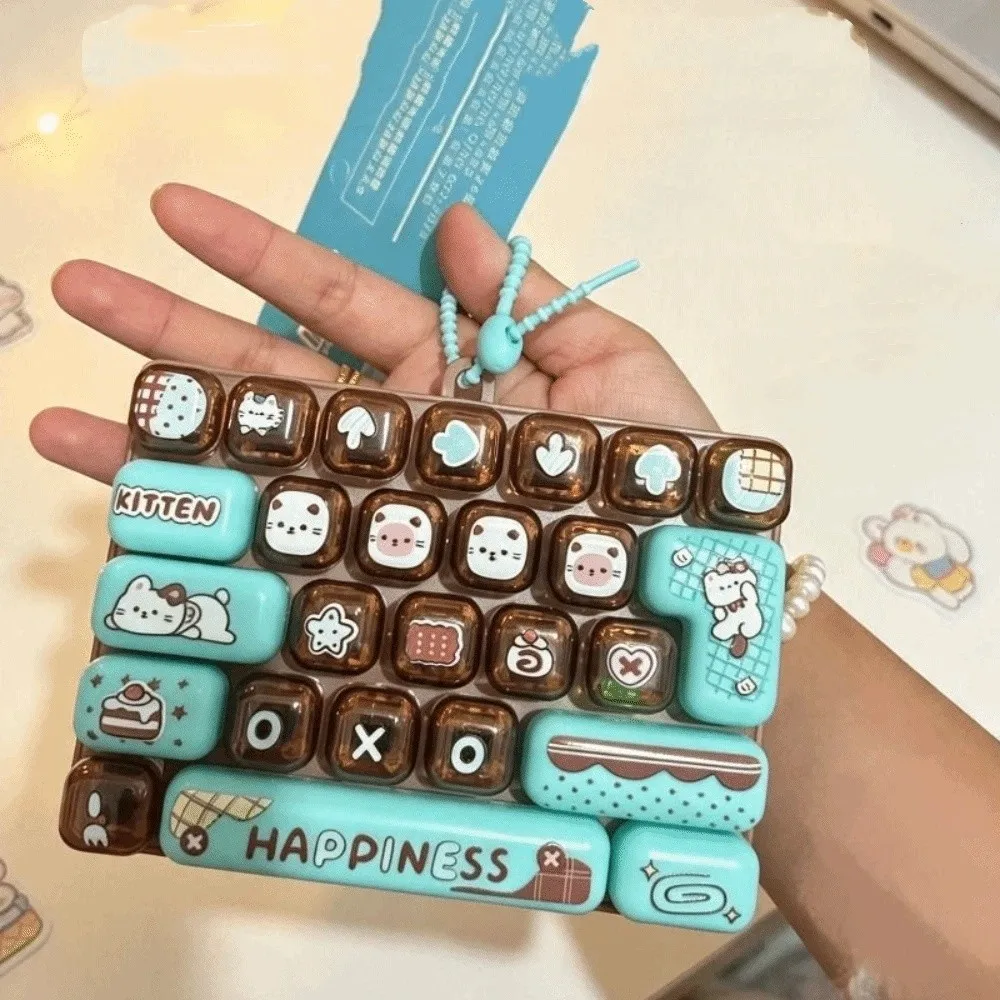 26-Key Decompression Button Transparent Dual-Tone Cute Design Mini Keyboard Pendant With lights Simulation Keyboard