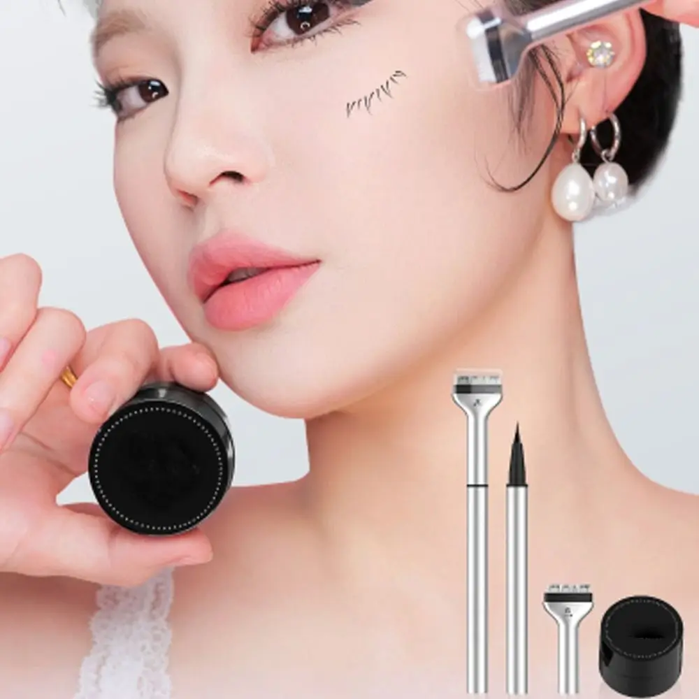 

New Waterproof Lower Lash Stamp Set Quick Dry Easy to Use Silicone Eyelash Stamp Portable 0.01mm tip Eye Liner