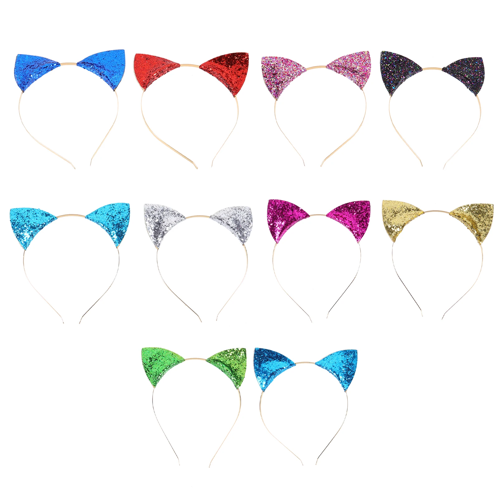 

Headband Hair Accessories Props Cat Ears Hoop Glitter Party Hairband Alloy Girls