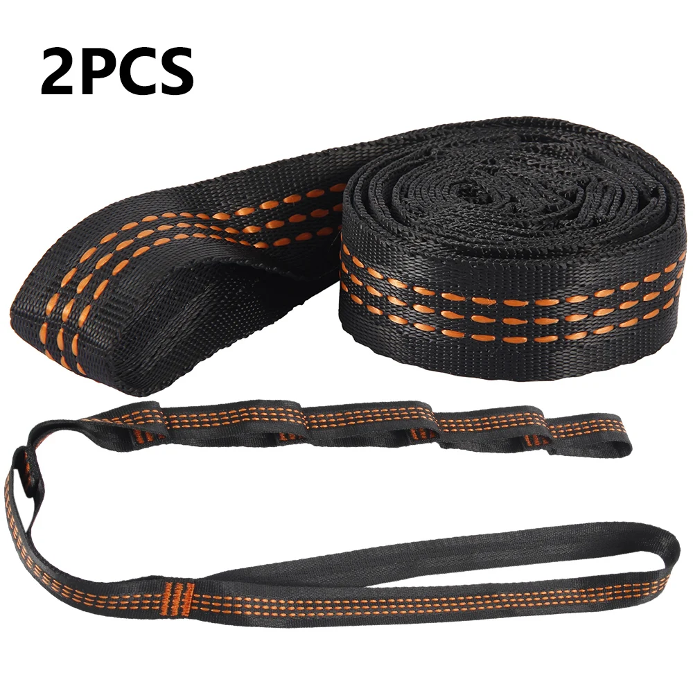 2 Pack Hammock Straps 100*2.5cm Camping Hammock Belts Max Bearing 400kg Yoga Swing Hanging Belt Nylon Adjustable Hanging Straps