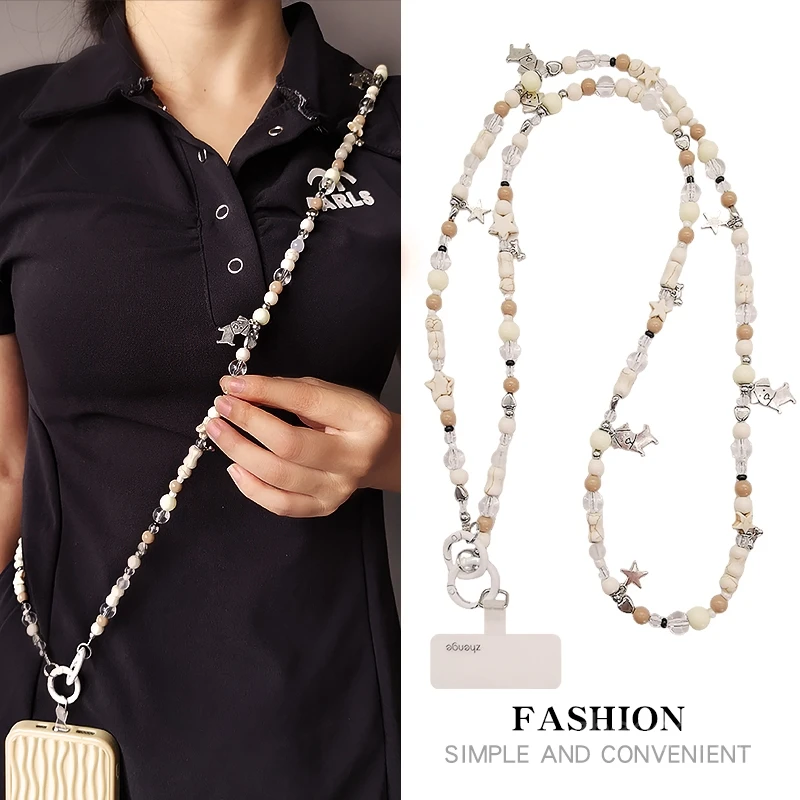 

Креативный и изысканный кулон в виде морской звезды, ремешок для мобильного телефона, женская длинная диагональная уличная сумка, анти-потерянная подвесная цепочка