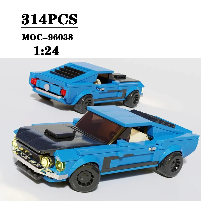 MOC-96038 de bloques de construcción para niños y adultos, coche deportivo súper pequeño, modelo de montaje 314 piezas, rompecabezas educativo, regalo de cumpleaños y Navidad