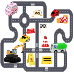 Race Car Party Decorations Road Tape Kids Track Toy DIY Traffic Tape and Traffic Sign  Mini Roadblocks Kids Favors