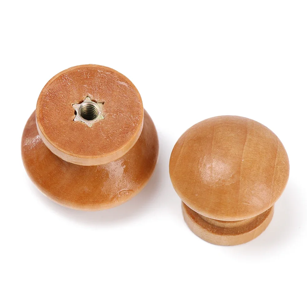 10pcs/Lot Round Shape Natural Wooden Drawer Knob Wardrobe Pulls Door Handle Cupboard Kitchen Cabinet Pulls Furniture Hardware