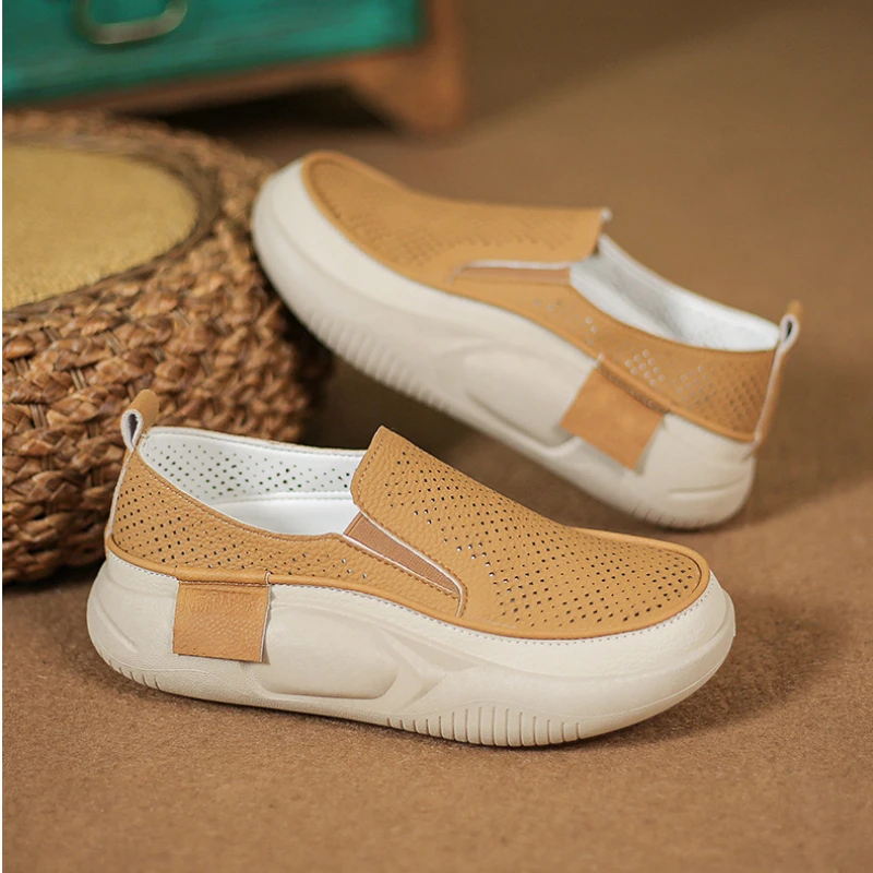 

Hollow Loafers Women Sneakers Fashion Non-slip Women's Platform Sports Shoes Versatile Women's Breathable Slip-on Casual Shoes