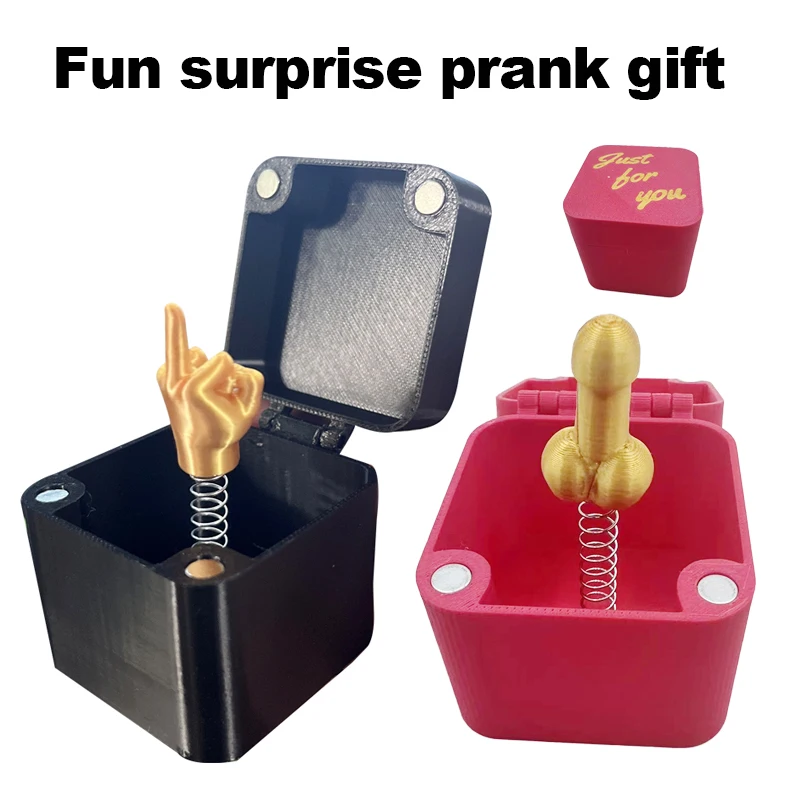 

Fun Surprise Prank Gifts Christmas Desk Decoration Middle Finger in the Box Creative Spoof Hand Gesture Gag Gift