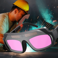 Solar Powered Automatic Dimming Welding Glasses Auto Darkening Anti-Scratch Argon Arc Welding Glasses with Headband
