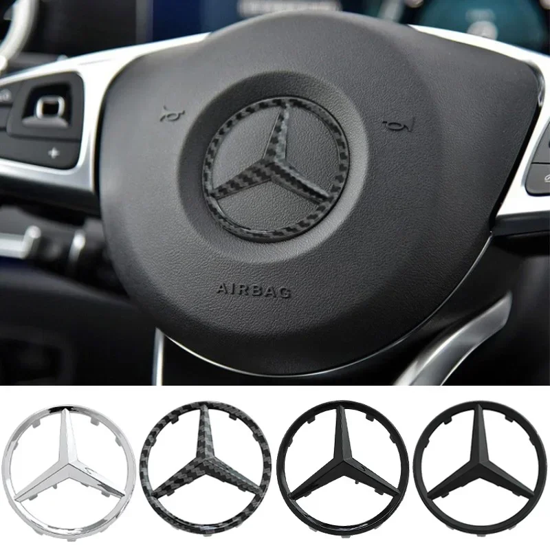 52/58mm ABS Car Steering Wheel Emblem with Pins Accessories for Mercedes Benz W166 W212 W213 W246 W176 W177 W205 C180 C63 W167