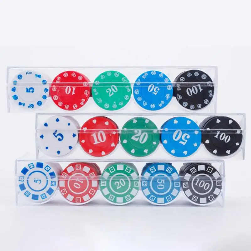 Card Game Chips Set 100pcs Digital Poker Chips With Flexibility And Durability Gambling Traveling Poker Set Great For Casual