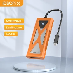 IDsonix-carcasa NVMe para disco duro externo, carcasa M2 NVMe SATA SSD, USB 3,1 GEN2 10gbps tipo C, compatible con UASP para Macbook y portátil