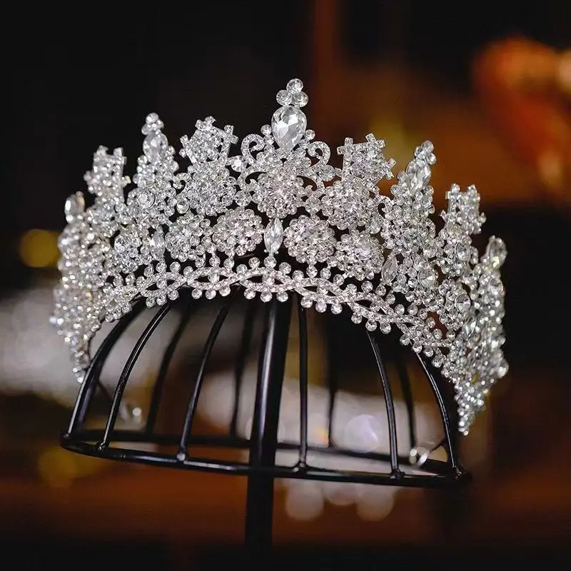 NiuShuya Big Crown for Queen Princess Pageant Tiaras  Rhinestone Headbands for Women Bride Wedding Hair Accessories
