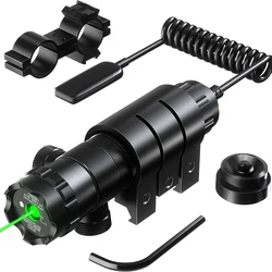 Tactical Hunting Red/Green Laser Dot Sight Adjustable 532nm Red Laser Pointer Rifle Gun Scope Rail Barrel Pressure Switch Mount
