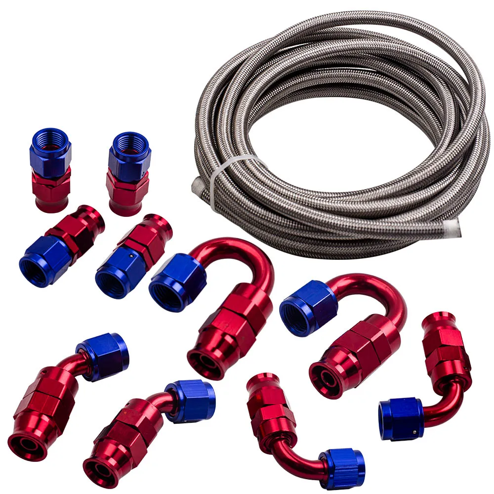 Ptfe Kraftstoff leitungs schlauch aus Edelstahl 6m 20ft an6-6 ein drehbarer Rücklauf satz – Detail 4