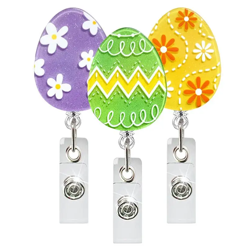 Spring Badge Reels Retractable Holiday Nurse Badge Reel Decorative Cute Card Clips Aesthetic Easy-Pull Buckle Holiday