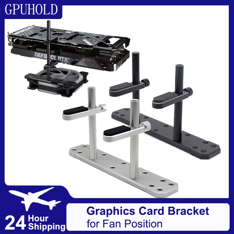 Aluminium Graphics Card Holder Video Card Bracket PC Case DIY Accessories GPU Support Bracket For 12/14cm Fan