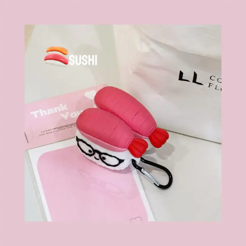 حار لطيف الكرتون نظارات السوشي حقيبة سماعة الاذن ل AirPods 1 2 3 Pro 2rd لينة سيليكون الغطاء الواقي متوافق مع Airpods 4