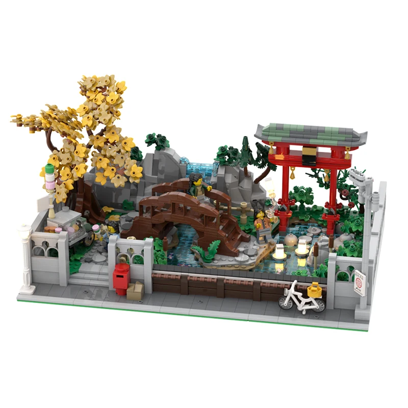 MOC klocki Torii Gate Gardens architektura modułowy model cegły prezent urodzinowy zabawka dla dzieci prezent seria Street View