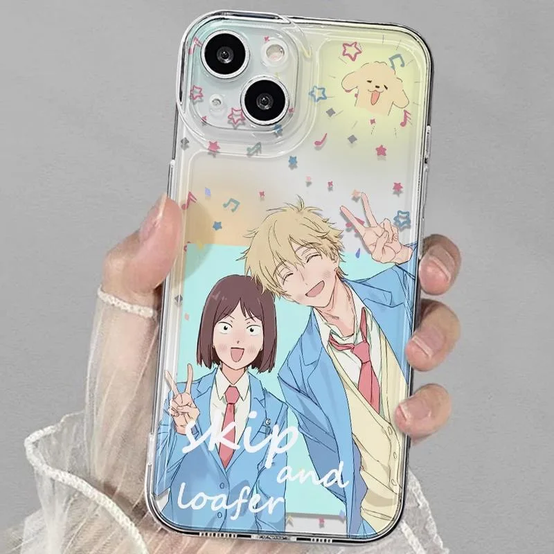 Anime Skip and Loafer Young Girl Boy Phone Case For Samsung A16 A06 A55 A35 A25 A15 A54 A34 A24 A14 A13 A53 A33 Clear Back Cover