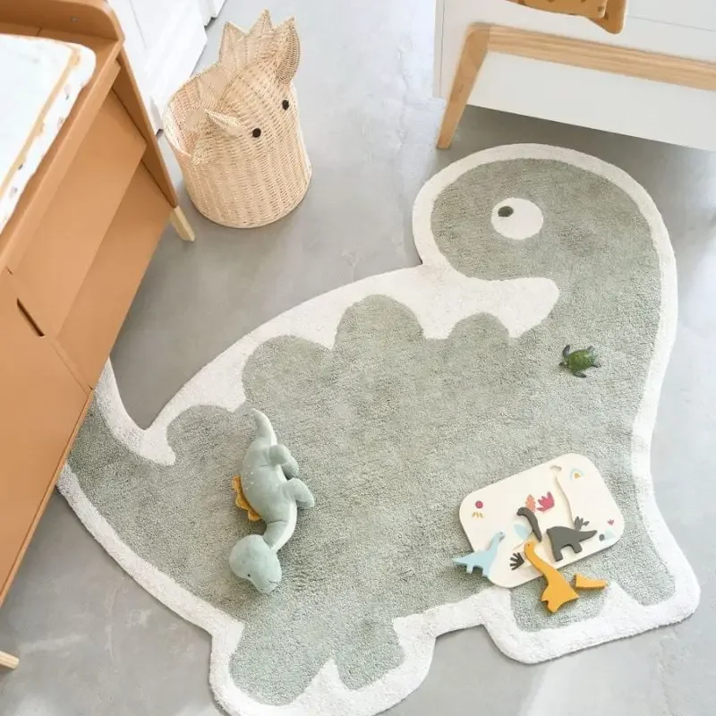 

Children's Room Game Carpet Fluffy Comfortable Plush Living Room Mats Large Area Cute Dinosaur Decoration Bedroom Bedside Rug