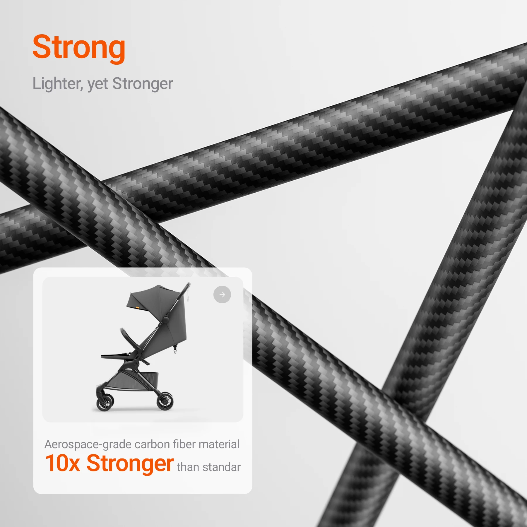 Сверхлегкая дорожная коляска — рама из углеродного волокна 9,9 фунта, навес UPF50+ и 5-точечный ремень безопасности (MAMAZING Ultra Air X, черный)