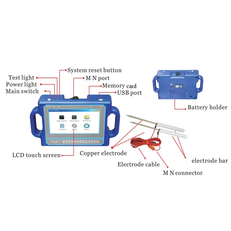 S500 underground deep water detector industrial metal detectors water well drilling machine locating ground water finder