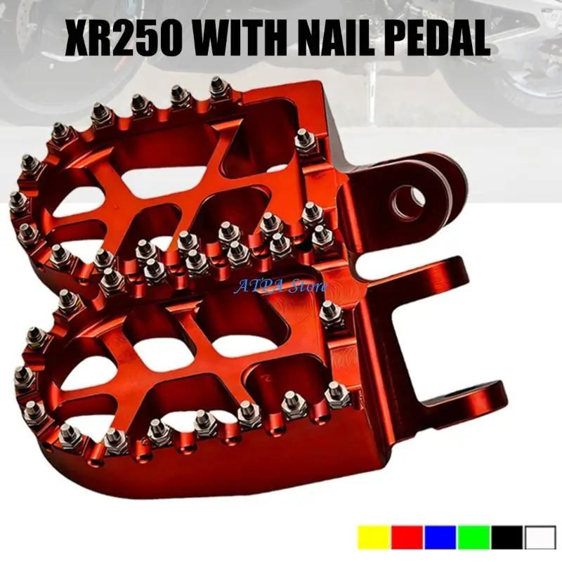 

U13C Foot Pegs 360 Adjustable Aluminum Rubber Motorcycle Footrest Pedals for XR250
