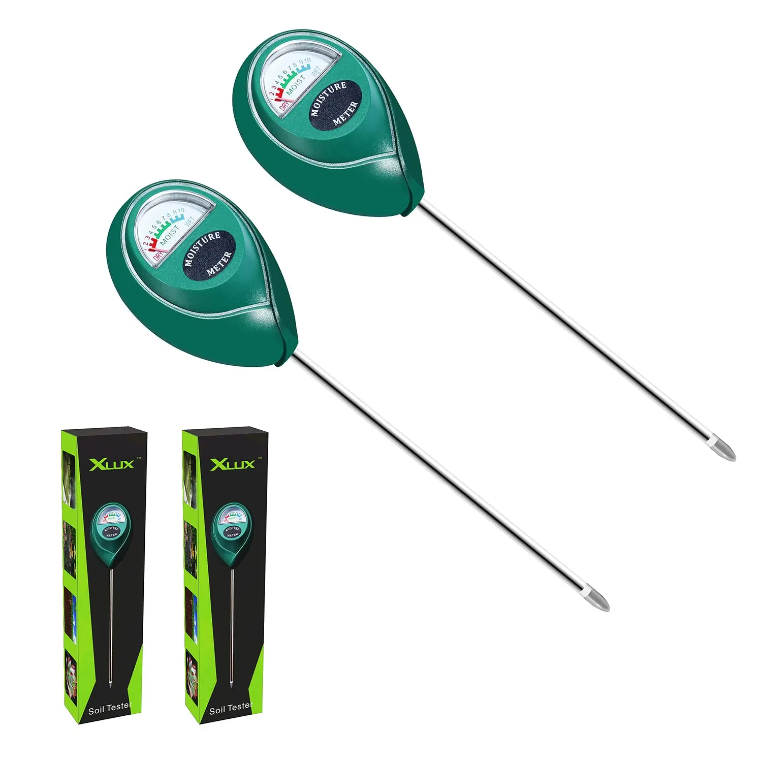 

Soil Moisture Sensor Meter, Water Monitor for Plants, No Batteries Needed, 2 Pack
