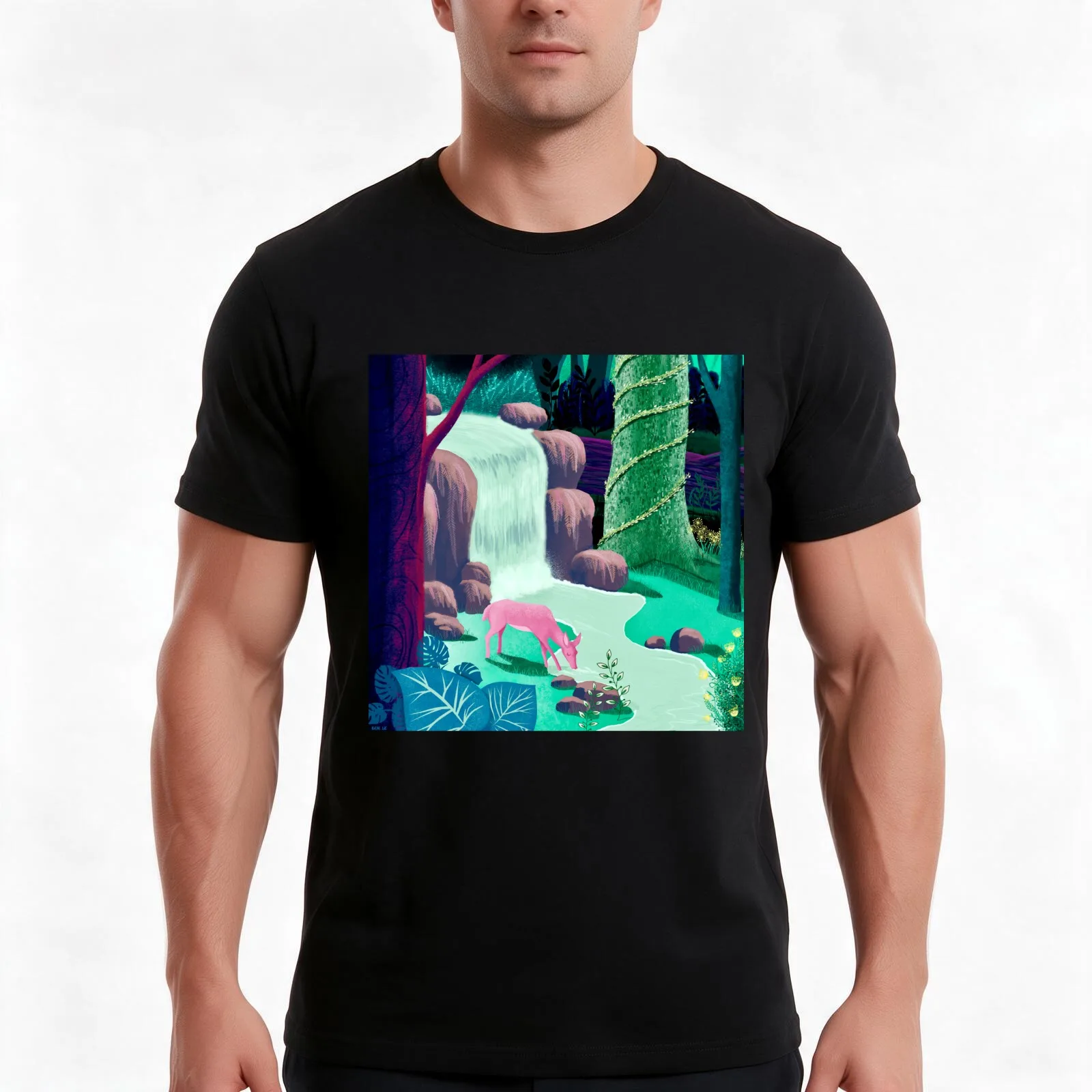 The Whispering Waters of Eventide Vale T-Shirt, Summer Casual Cotton Tee, Oversized Streetwear Tops, Vintage Graphic Print