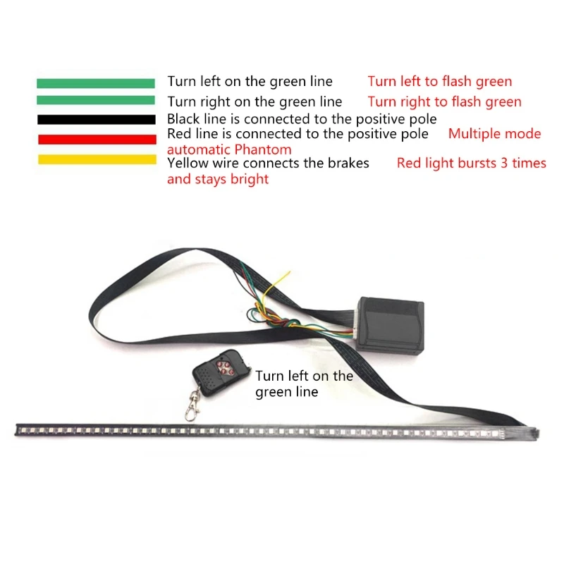 12V 5050 48LED RGB LED Knight Rider Scanner Lighting Bar Suitable for Car SUV Truck Interior Exterior Decoration 7-Color