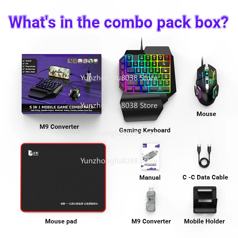 

Mobile Game Keyboard & Mouse Controller Converter Adapter for Call of Duty PUBG Etc for Android & IOS