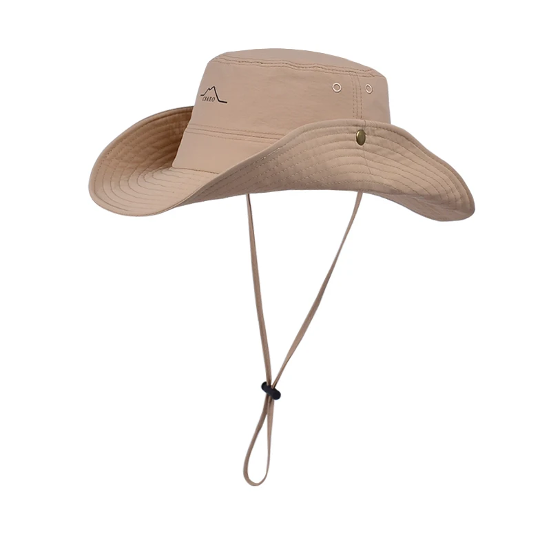 9260 Neuer Wasserdichter Schnelltrocknender Fischerhut, Sommerhut mit großem Überhangschutz für Männer und Frauen, Outdoor-Bergsteigerhut – Detail 8