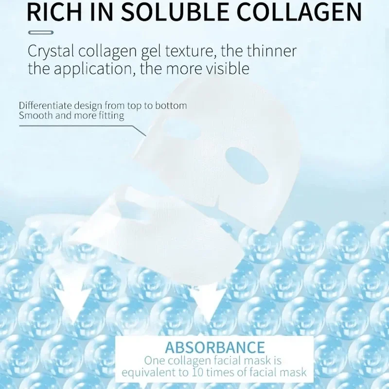 5/10 قطعة قناع الوجه الكولاجين الحيوي تقليص المسام ترطيب عميق بين عشية وضحاها قناع ترطيب منعش اشراق الوجه العناية بالبشرة