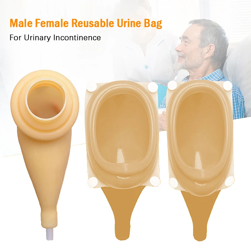 Medical Silicone Urine Collector Bag Older Male Female Reusable Urine Bag Urinal Pee Holder Collector Urinary Incontinence