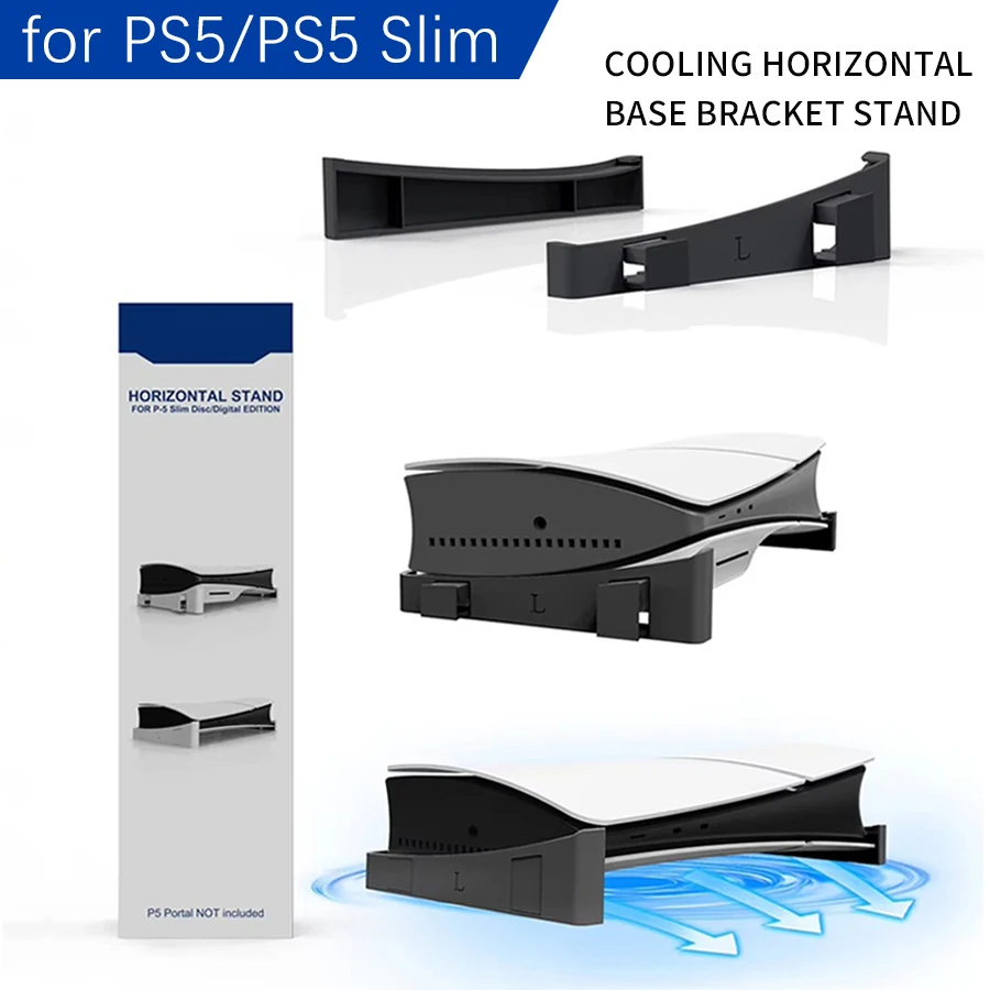 2pcs Cooling Horizontal Base Bracket Stand for PS5 Disc & Digital Edition Console Dock Mount Holder for PS5 Gaming Accessories