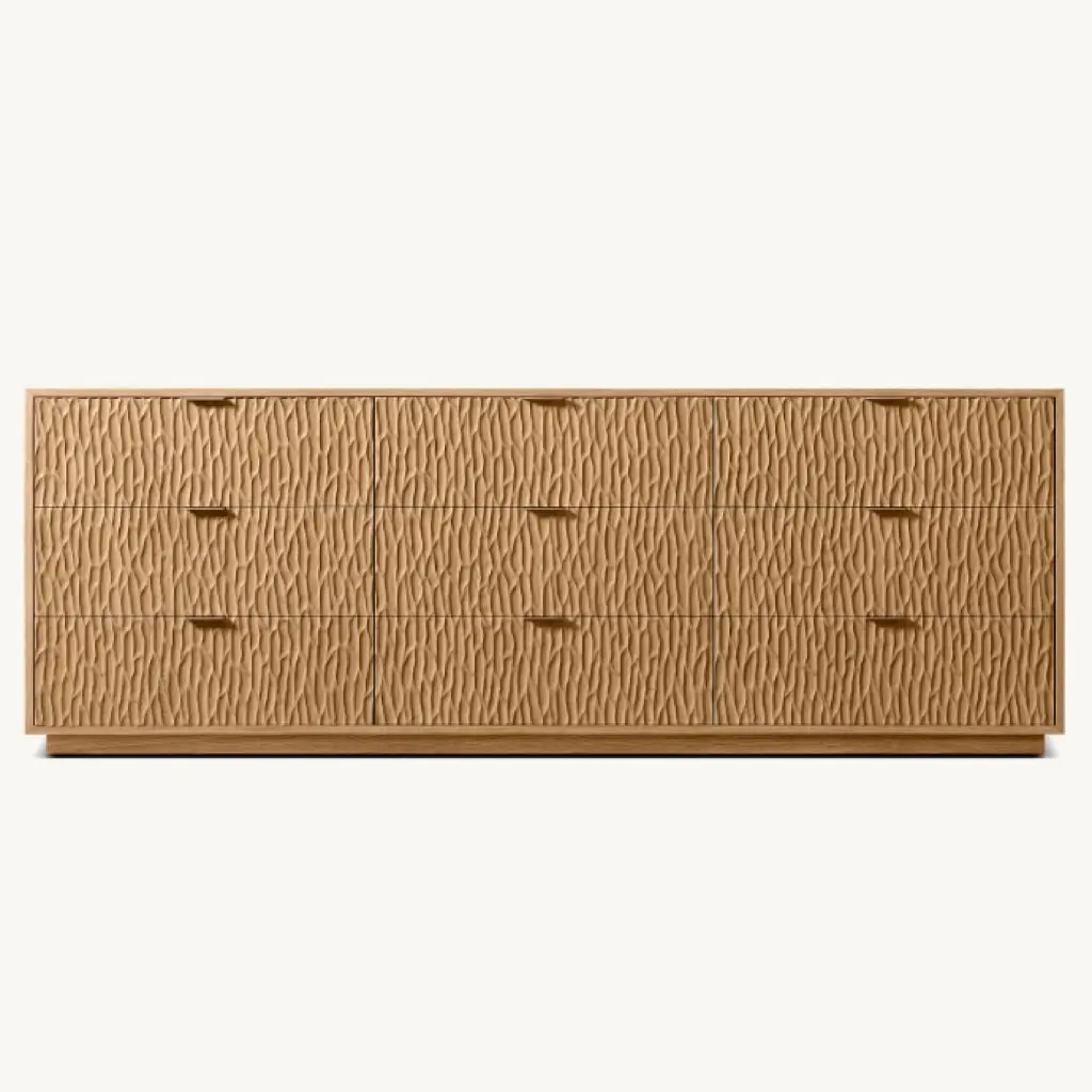 

# Luxury Italian Bedroom Furniture Set Custom Bedroom Dresser Oak Wood 9 Drawer Dresser
