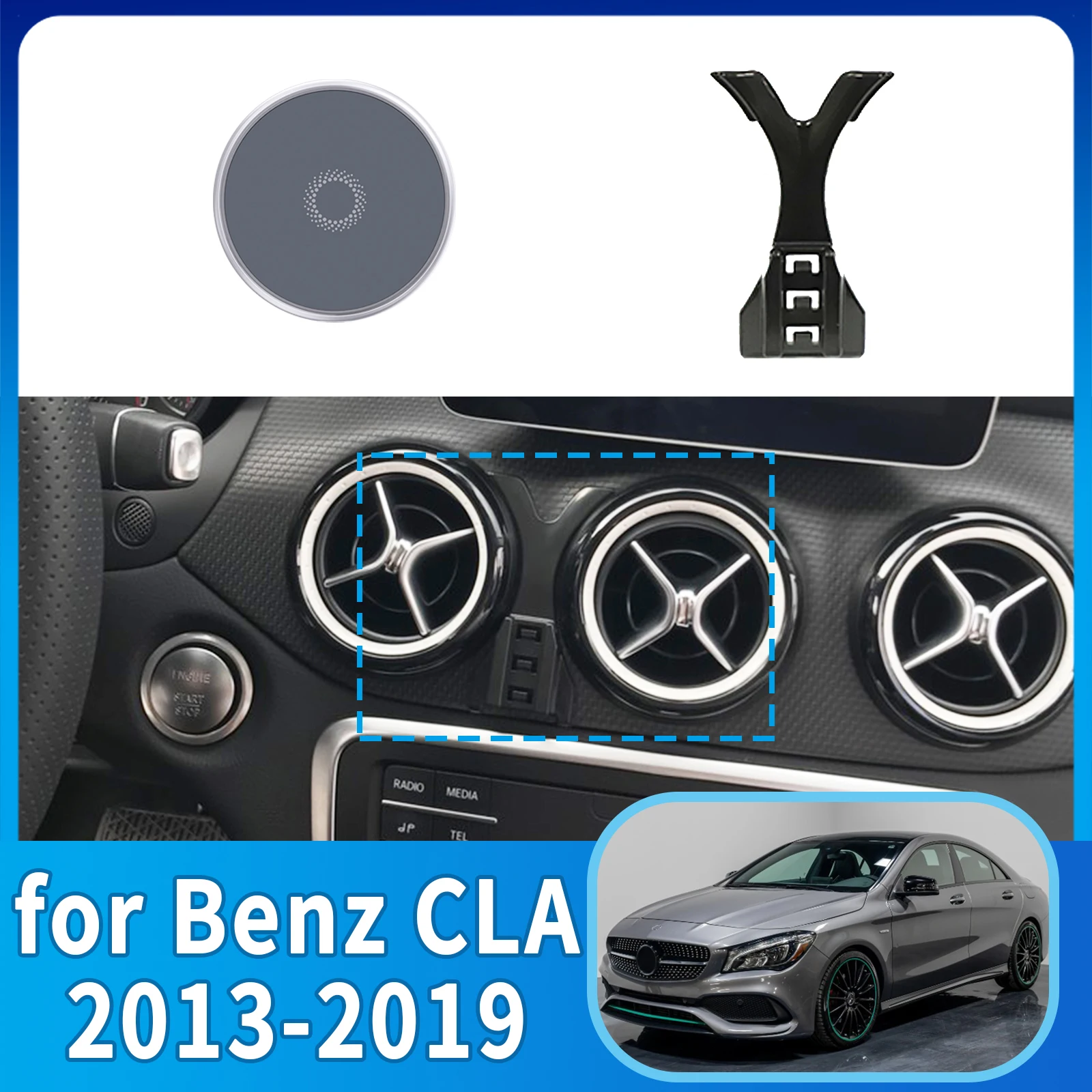 

fit for Mercedes Benz CLA C117 GLA 2013-2019 Custom Fit Phone Holder Mount Dashboard Screen Base No Drill Car​​ accessoires