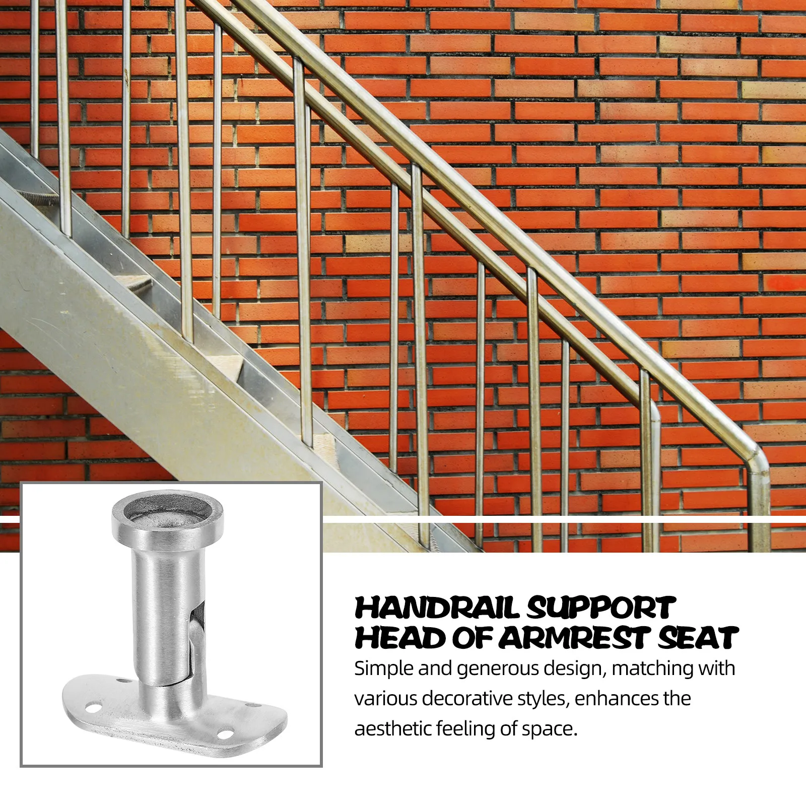 Heavy Duty Stainless Steel Handrail Bracket for Staircase Banister – Modern Sleek Design, Easy Installation
