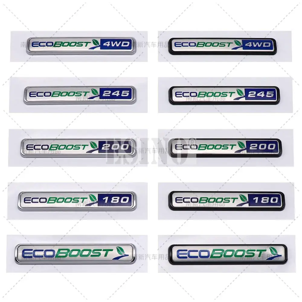 

3D ABS Ecoboost 180 200 245 4WD Rear Trunk Fender Adhesive Badge Tailgate Displaceme Decorative Emblem for Ford