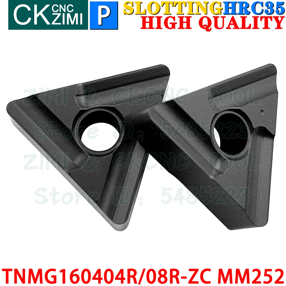 TNMG160404R-ZC MM252 TNMG160408R-ZC MM252 Sisipan Karbida Beralur Slotted Memutar Alat Sisipan TNMG1604 TNMG 1604 R ZC MM252 CNC Alat Pemotong Penggilingan