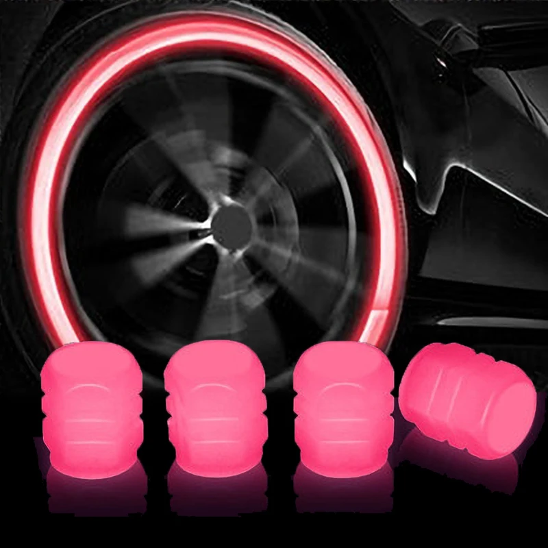 /4pcs leuchtend blau grün rosa rot Reifen ventil kappen Auto Motorrad glühende Ventildeckel Autoreifen Radnabe Werkzeug Autozubehör