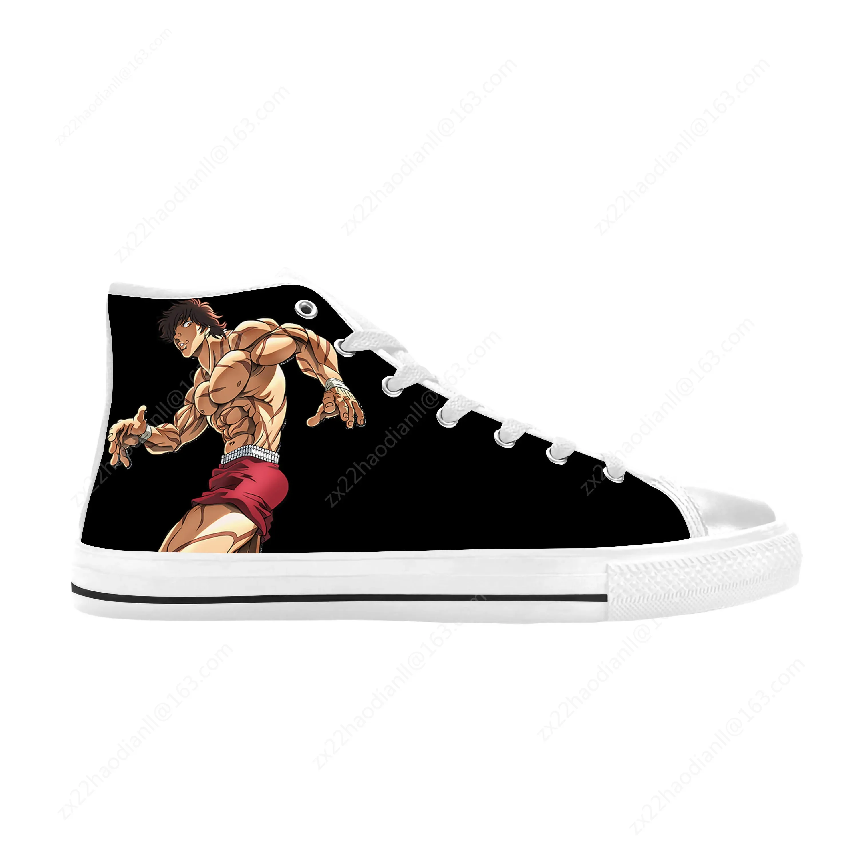 Japanese Anime Manga Baki Hanma Baki The Grappler Casual Cloth Shoes High Top Comfortable Breathable 3D Print Men Women Sneakers