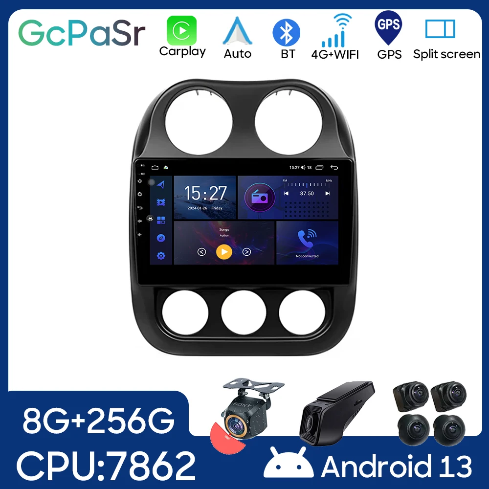 

Android13 For Jeep Compass 1 MK 2009 - 2015 Car Radio Video Player Multimedia Navigation Carplayer 5G Wifi GPS Auto NO 2din DVD