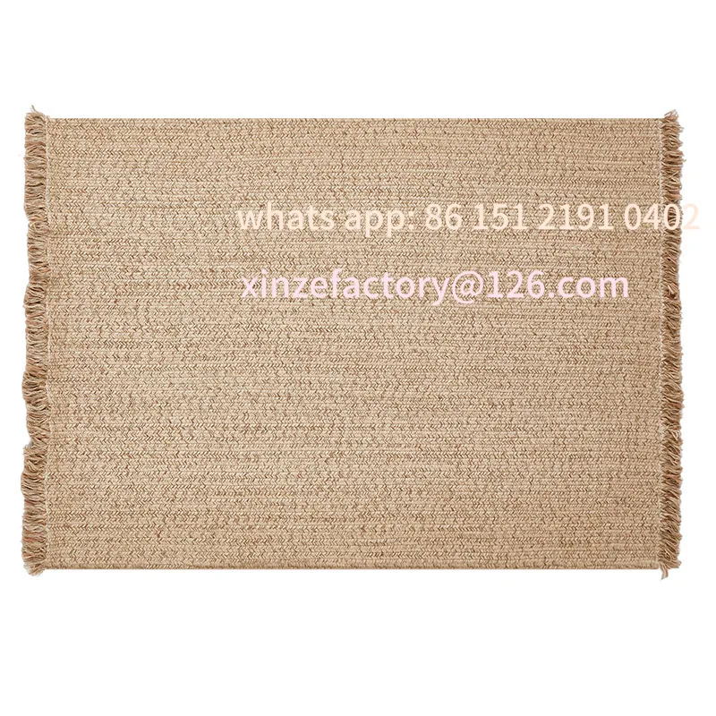 

Jute woven Japanese living room carpet B & B bedroom wabi-**** wind bedside blanket modern sofa coffee table study floor mat
